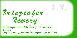 krisztofer nevery business card